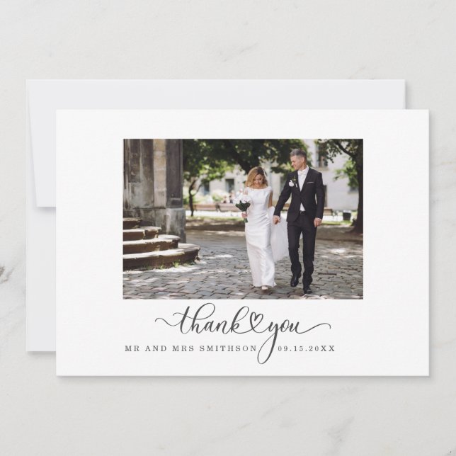Tarjeta De Agradecimiento 'Gracias', foto de Boda de guiones (Anverso)