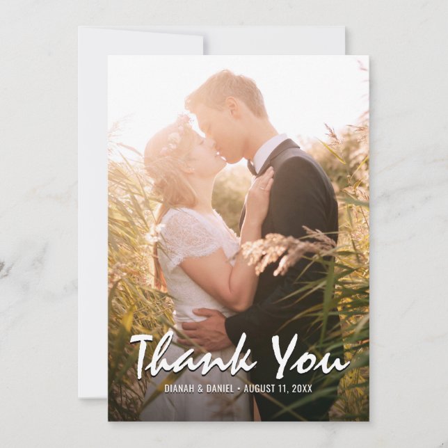 Tarjeta De Agradecimiento Gracias foto de encargo de la boda (Anverso)
