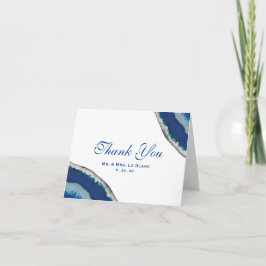 Tarjeta De Agradecimiento Gracias foto de la ágata de la boda de los azules