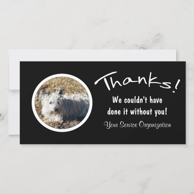 Tarjeta De Agradecimiento ¡Gracias! Foto personalizado Gracias (Anverso)