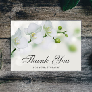 Tarjeta De Agradecimiento Gracias Funeral Floral Orquídea Solidaridad