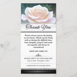 Tarjeta De Agradecimiento Gracias, Funeral White Rose Words no puede expresa