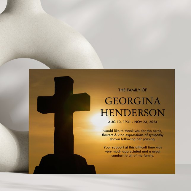 Tarjeta De Agradecimiento Gracias funerales | Cruz Sagrada Religiosa (Subido por el creador)