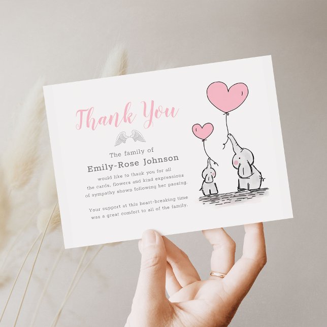 Tarjeta De Agradecimiento Gracias funerales | El malestar de los niños rosad (Subido por el creador)