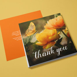 Tarjeta De Agradecimiento Gracias funerales | Flores Naranjas amarillas