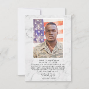 Tarjeta De Agradecimiento Gracias funerales   Foto Keepsake