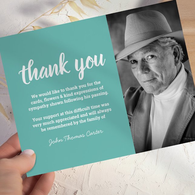 Tarjeta De Agradecimiento Gracias funerales | Foto simple (Subido por el creador)