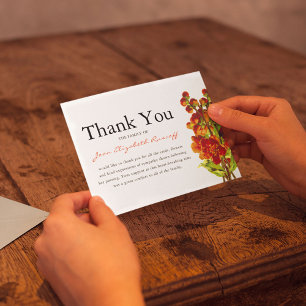 Tarjeta De Agradecimiento Gracias funerales   Monumento a la Adormidera Roja