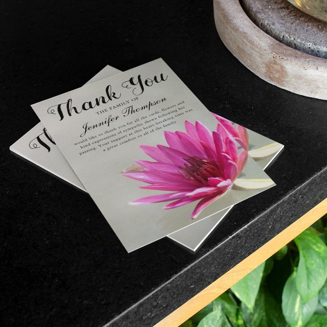 Tarjeta De Agradecimiento Gracias funerales | Pink Lotus Bereavement (Subido por el creador)