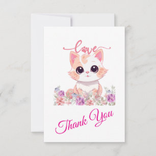Tarjeta De Agradecimiento Gracias, Gatito Dulce