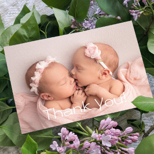 Tarjeta De Agradecimiento Gracias gemelos Baby Gift Recién Nacido Baby Showe