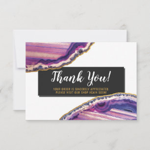 Tarjeta De Agradecimiento Gracias Geode Agate Slice Gemstone Ultra Violet