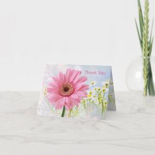 Tarjeta De Agradecimiento Gracias, Gerbera rosa Daisy Card