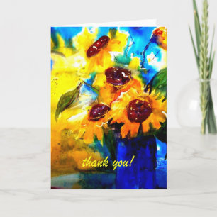 Tarjeta De Agradecimiento gracias girasoles