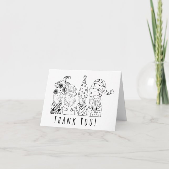 Tarjeta De Agradecimiento Gracias Gnomes (Anverso)