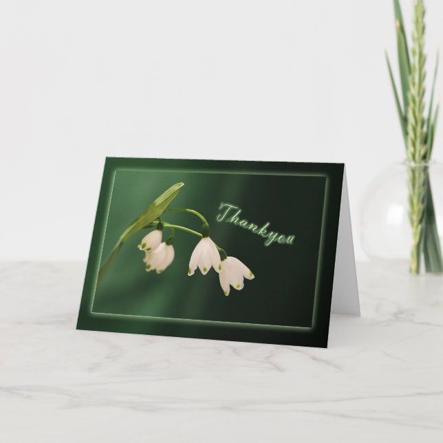 Tarjeta De Agradecimiento gracias - gotas de nieve (Anverso)