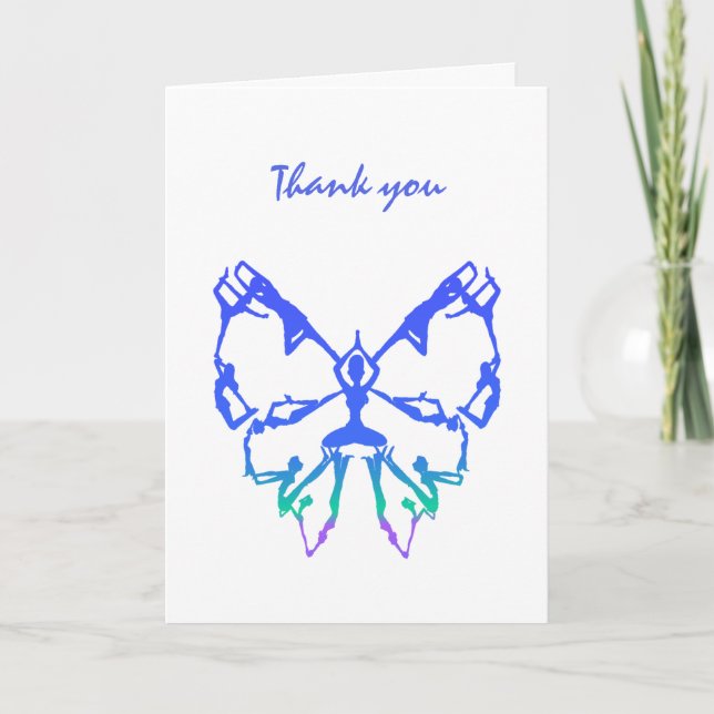Tarjeta De Agradecimiento Gracias, gracias, arte de la mariposa de las (Anverso)