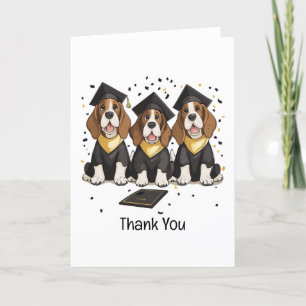 Tarjeta De Agradecimiento Gracias Graduación De Perros De Hound Basset