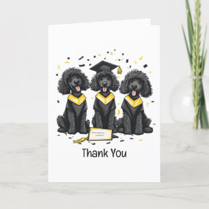 Tarjeta De Agradecimiento Gracias Graduación de Perros de Poodle Estándar