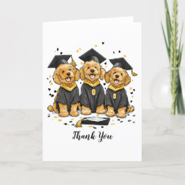 Tarjeta De Agradecimiento Gracias Graduación Perros Goldendoodle