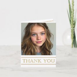 Tarjeta De Agradecimiento Gracias Graduado Oro Simple