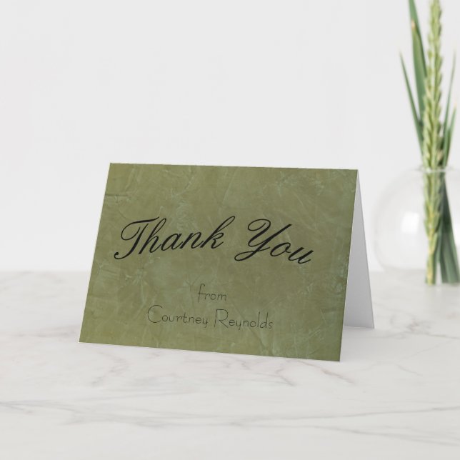 Tarjeta De Agradecimiento Gracias Green Greeting Card 2.0 (Anverso)
