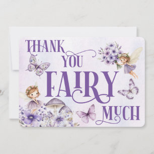 Tarjeta De Agradecimiento Gracias Hada Mucho Floral Púrpura