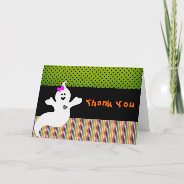 Tarjeta De Agradecimiento Gracias halloween de cumpleaños (Anverso)