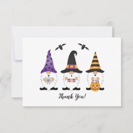 Tarjeta De Agradecimiento Gracias Halloween Gnomes Purple Naranja