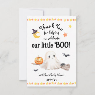 Tarjeta De Agradecimiento Gracias, Halloween Little Boo Baby Shower