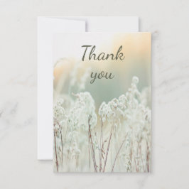 Tarjeta De Agradecimiento Gracias Hermosas Flores De Jardín Blanco