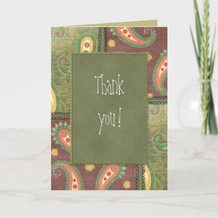 Tarjeta De Agradecimiento Gracias - hermoso diseño Paisley