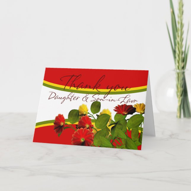 Tarjeta De Agradecimiento Gracias hija y yerno (Anverso)