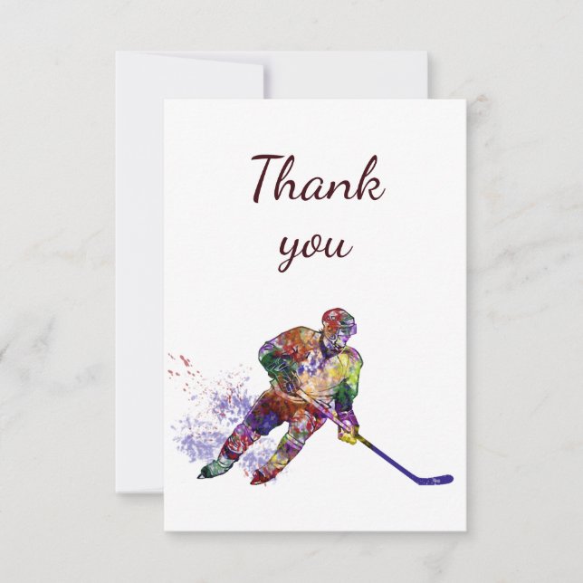 Tarjeta De Agradecimiento Gracias Hockey Sport (Anverso)