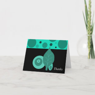Tarjeta De Agradecimiento Gracias Hoja Verde y Negra