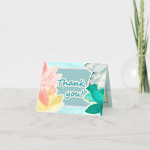 Gracias - Hojas tropicales y olas Pastel