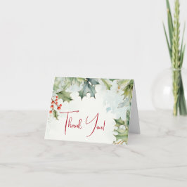 Tarjeta De Agradecimiento Gracias | Holly de invierno y Berries