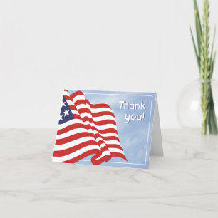 Tarjeta De Agradecimiento Gracias - Ilustracion de Bandera Americana - 4 de 