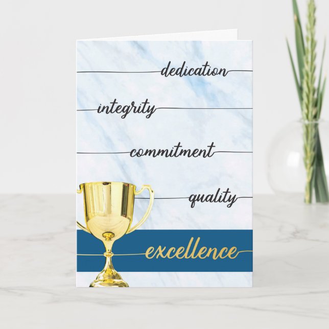 Tarjeta De Agradecimiento Gracias - Integridad, Compromiso, Excelencia (Anverso)