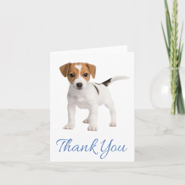 Tarjeta De Agradecimiento Gracias Jack Russell Terrier Puppy Dog Note Card (Anverso)