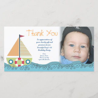Tarjeta De Agradecimiento Gracias la 1ra fiesta del cumpleaños del bebé