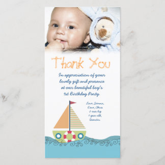 Tarjeta De Agradecimiento Gracias la 1ra fiesta del cumpleaños del bebé