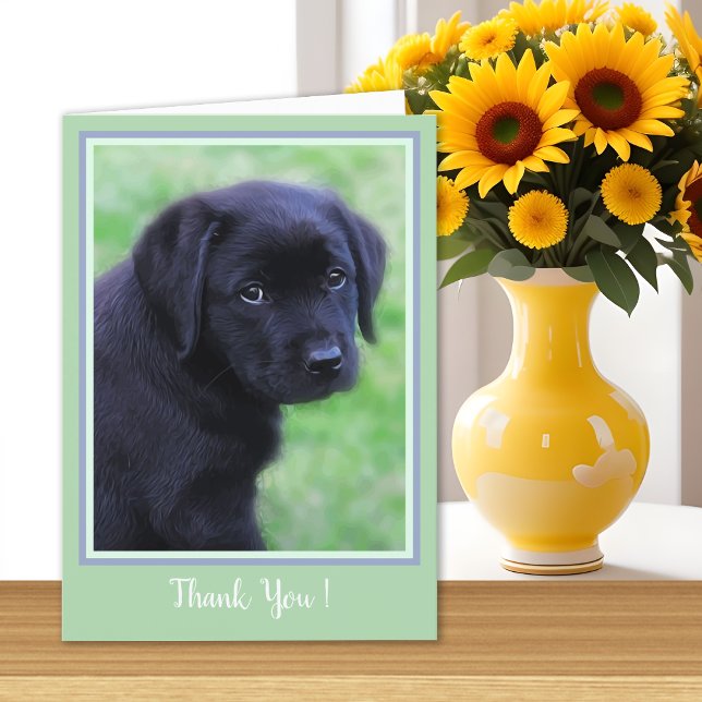 Tarjeta De Agradecimiento Gracias Labrador Negro cachorro - Perro lindo (Subido por el creador)