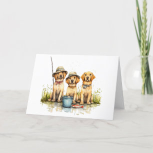 Tarjeta De Agradecimiento Gracias Labrador Recuperador Perros Pesca