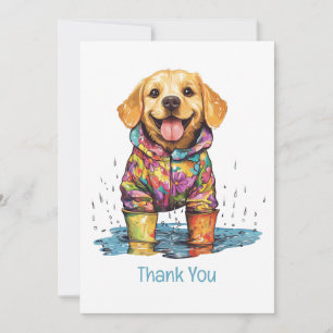 Tarjeta De Agradecimiento Gracias Labrador Retriever Charco de Lluvia