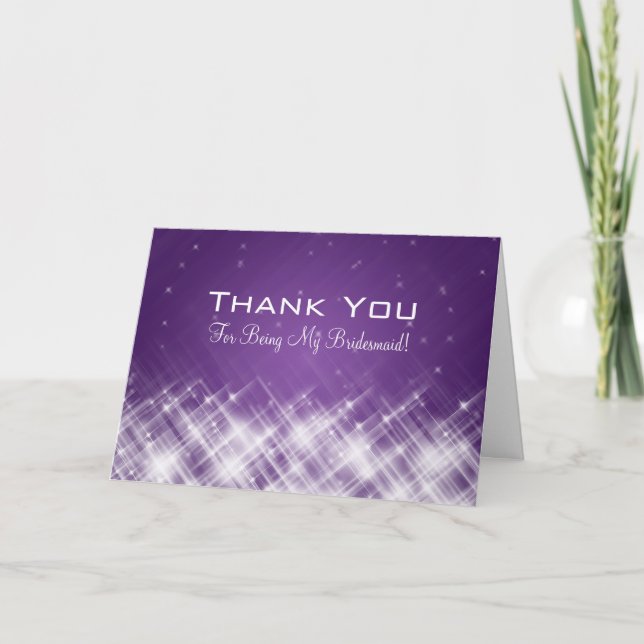 Tarjeta De Agradecimiento Gracias las chispas atractivas de la dama de honor (Anverso)
