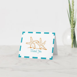 Tarjeta De Agradecimiento Gracias las estrellas de mar