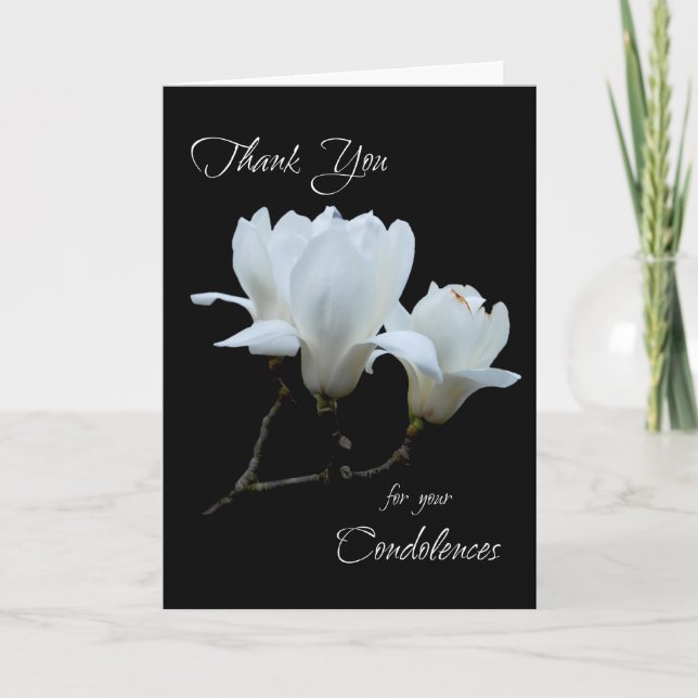 Tarjeta De Agradecimiento Gracias las magnolias del blanco de las (Anverso)