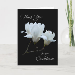 Tarjeta De Agradecimiento Gracias las magnolias del blanco de las