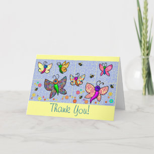 Tarjeta De Agradecimiento Gracias las mariposas